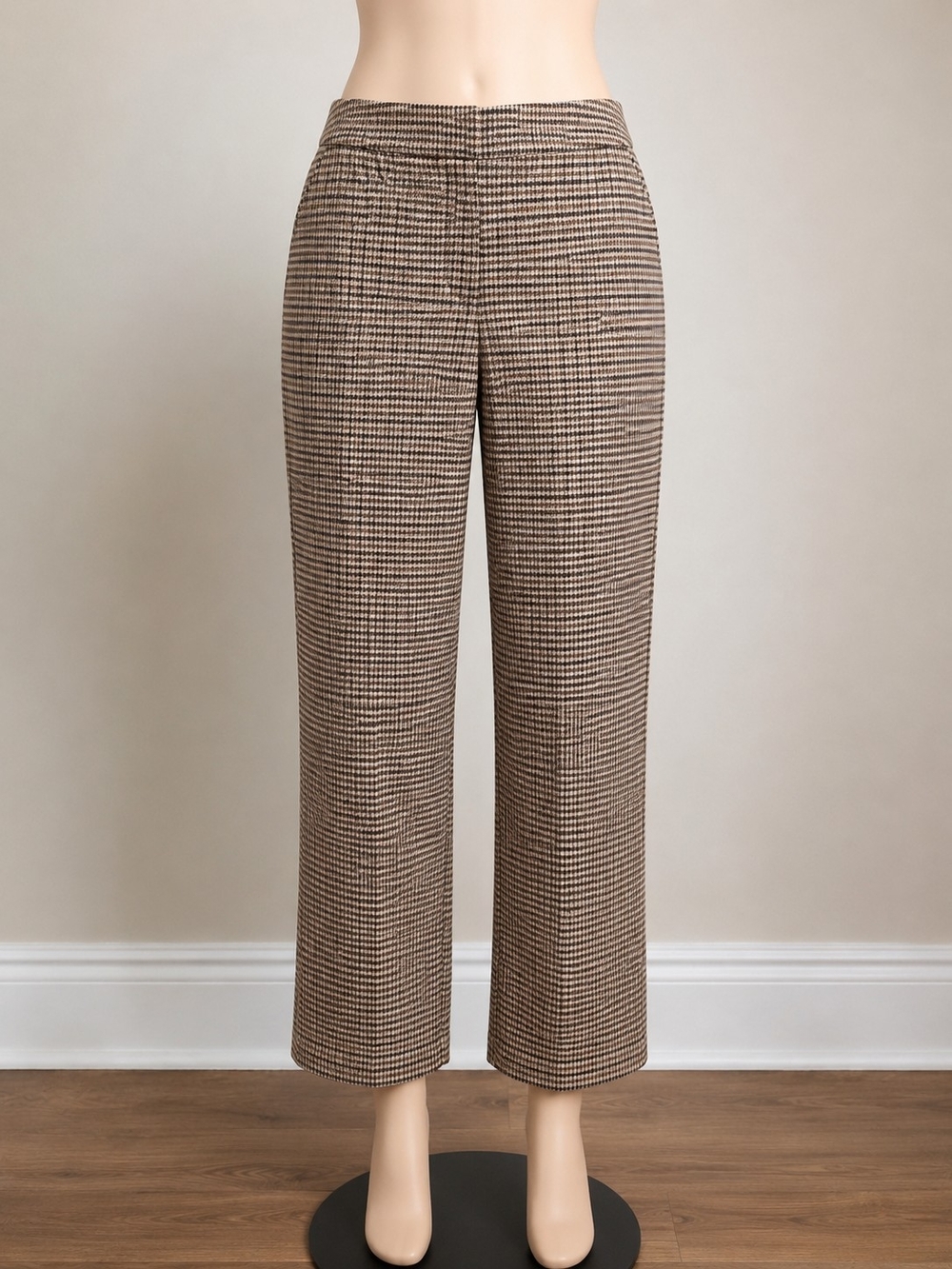 Title:Investments Houndstooth Ankle Pants Size 12R Plaid Stretch Dress Slacks